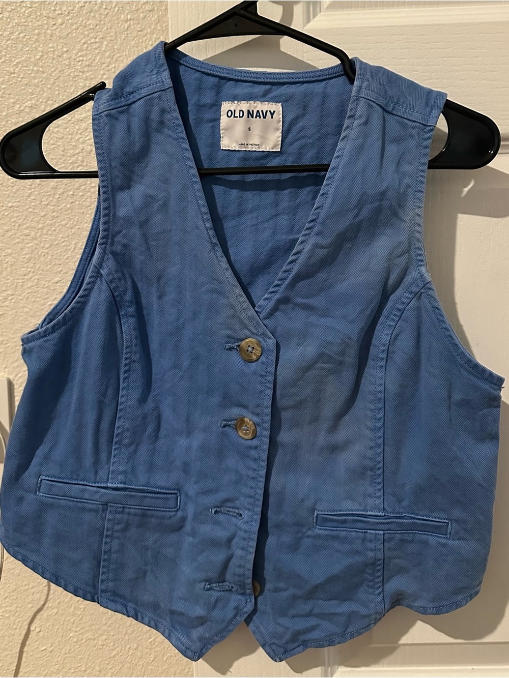 Old Navy Blue Demin Button Front Vest